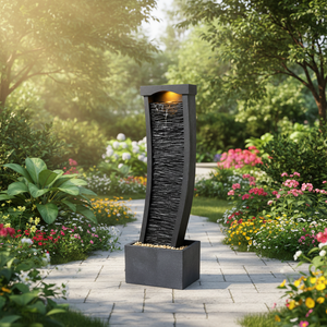 <span class=keywords><strong>Fontaine</strong></span> d'extérieur moderne GENO en <span class=keywords><strong>ardoise</strong></span>, à cascade, alimentée par prise secteur, pour la décoration de jardin et de maison - Product Image 4