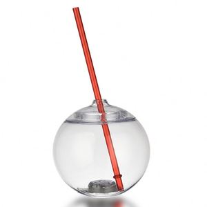 Printable Plastic Round <b>Ball</b> Christmas Halloween Day <b>LED</b> Three-color Flash Plastic Straw Cup - Product Image 1