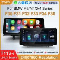 Reproductor Multimedia para Auto STWEI con Pantalla HD de 12.8'' y 2400*900, Carplay, para BMW Serie 3 y 4 F30 F31 F34 F35 F32 F33 F36 NBT EVO