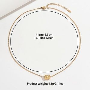 Collar AOFEI Minimalista de Acero Inoxidable de Alta Gama con Colgante de Roca Fundida <span class=keywords><strong>Irregular</strong></span> para Mujer, Uso Diario - Product Image 3