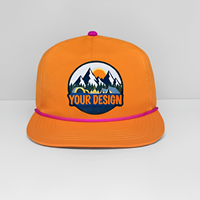 Gorra de Béisbol Snapback de 5 Paneles con Visera Plana, Estilo Retro, Bordado Personalizado OEM, con Cordón, para Campamento y Deportes al Aire Libre, Modelo 256, Sin Estructura