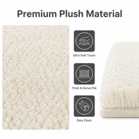 Tapis moderne en bouclette crème, grand tapis texturé blanc moelleux, tapis moderne minimaliste doux et moelleux pour salon et chambre à coucher