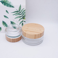 Bocaux en verre, conteneurs cosmétiques transparents, avec capuchon en bambou, 50ml, 10 pièces