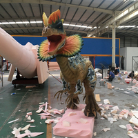 HT-026 Dinosaurus Animatronik Triceratops Ukuran Asli dengan Mata Berkedip dan Suara, untuk Dalam dan Luar Ruangan, Cocok untuk Taman Petualangan