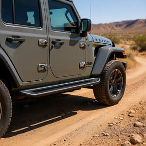 Marchepieds latéraux en acier carbone noir pour Jeep Wrangler JL 4 portes, 6 pouces, larges, antidérapants, surface creuse, antirouille - Product Image 2