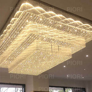 Tùy chỉnh kỹ thuật tiệc hiện đại K9 pha lê trần ánh sáng thiết kế vuông biệt thự trần thấp khách sạn sang trọng lớn Đèn trần - Product Image 1