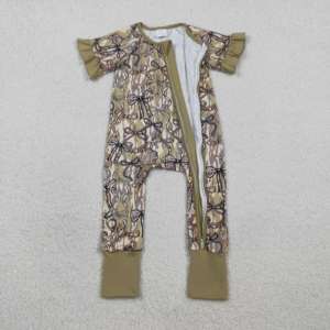 SR3931 Conjunto de pelele para bebé con estampado de lazos de camuflaje, pelele cálido para niños, venta al por mayor - Product Image 2