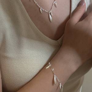 Collier trombone Collier ras du cou en argent sterling 925 avec breloque larme pour femme - Product Image 4