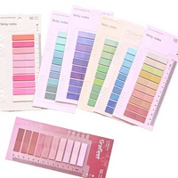 Ensemble de notes autocollantes en PET avec dégradé de couleurs Morandi, index transparents, adhésif puissant, autocollants pour la prise de notes, papeterie, cadeau