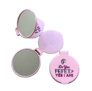 Custom logo Round Plastic Makeup Mirror Personalized Pocket Mirror for Promotional Gift
