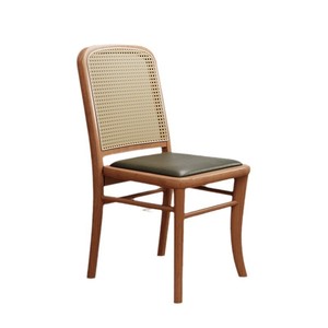 Venta al por mayor silla de asiento de ratán moderno Chaise En Bois madera <span class=keywords><strong>Madeira</strong></span> Cadeira De Jantar restaurante Silla de comedor - Product Image 2