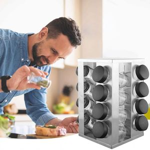 ชั้นวางเครื่องปรุงหมุนได้สำหรับครัวบ้าน ขายดีอันดับต้นๆ  วัสดุสแตนเลส - Product Image 6