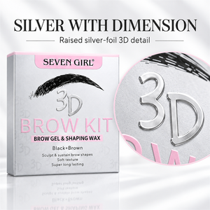 SEVEN GIRL Kit Sourcils 3-en-1 Formule 3D : Pommade, Gel <span class=keywords><strong>Transparent</strong></span> et Cire Coiffante Noire et Brune avec Brosse Double Embout Longue Durée - Product Image 6