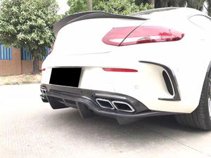 Ailerons de séparation de pare-chocs arrière en fibre de carbone / FRP noirs pour <span class=keywords><strong>Mercedes</strong></span>-Benz Classe C W205 C63 AMG Coupé 2 portes 2015 - 2017 - Product Image 2