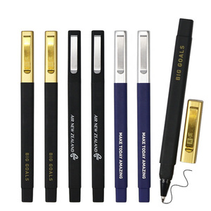 Custom Advertising logo Cheap Gold Rubber Finished Soft Hotel square Ball <b>Pen</b> - Product Image 1