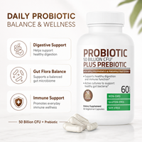 Capsules de probiotiques OEM 50 milliards d'UFC 16 souches plus prébiotiques pour la santé digestive et le soutien immunitaire
