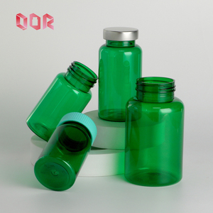 PET vert de qualité alimentaire 75ml Capsules Comprimé Complément Santé Bouteille en plastique avec couleur personnalisée, Capuchon métallique CRC - Product Image 1