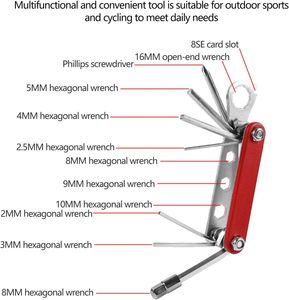 Đa-Chức Năng Cờ Lê Ngoài Trời Sửa Chữa Lốp Công Cụ Đi Xe Đạp Các Bộ Phận Xe Đạp Leo Núi Gấp - Product Image 5