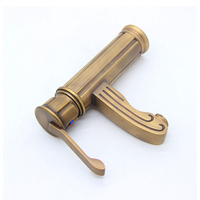 Robinet mélangeur de salle de bain rétro en laiton massif bronze antique à poignée unique de haute qualité