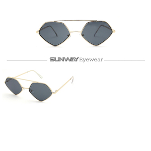 Fashion Designer Double Beam Pentagon Frame Metal Sunglasses Women Men Custom Logo Shades Unisex Sun Glasses Manufacturing - Product Image 2