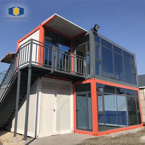 Prefab Homes CGCH Low Price Prefab Mobile Flat Pack 40ft Luxury Living Container House Home With Bathroom Wooden Container House