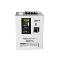 Régulateur de tension automatique monophasé 20 KVA avec affichage LED, interrupteur de bypass et protection complète pour maison, atelier, usine