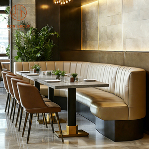 Divanetto Curvo a Mezza Luna Moderno per Caffetteria, Arredamento per Bar, Tavolo con Sedute per Ristorante e Caffè - Product Image 3