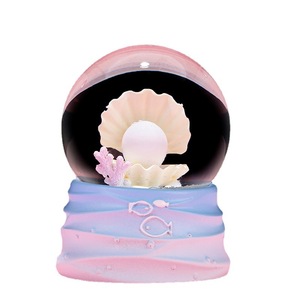Scultura in Resina Castello delle Principesse, Globo di Neve con Luce e Musica, Fiaba Fantastica per Decorazione Casa e Regalo per Bambini - Product Image 1