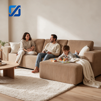 Canapé modulaire en tissu couleur camel, emballage sous vide, convertible en ensemble sectionnel, housse amovible, vente en gros