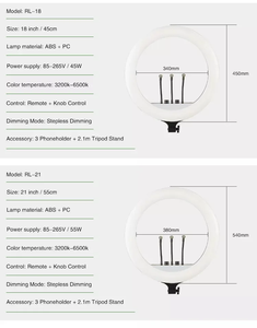 Fornitore dorato portatile led stu RL14 pollici telecomando con porta telefono borsa fotografia LED Selfie anello luce Live streaming - Product Image 6
