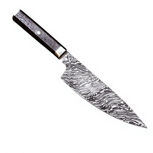 SCL - Ensemble de couteaux utilitaires professionnels en acier Damas faits à la main avec manche en bois, faible MOQ, couteau de cuisine de 8 pouces, couteau de chef en gros - Product Image 1