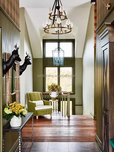 Luces decorativas modernas para el hogar, candelabro clásico de cuero + cobre, luz interior, escaleras para el hogar, sala de estar, pasillo, iluminación - Product Image 6