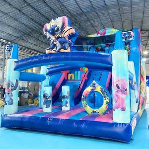 Château gonflable Stitch avec parcours d'obstacles, structure gonflable durable au design unique - Product Image 5