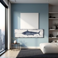 Peinture sur toile d'art mural classique Yihui Arts, thème poisson thon, animaux, à l'huile et acrylique, faite à la main, vente en gros