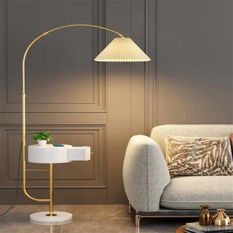 Lampadaire de luxe en marbre simple, lampe verticale de pêche pour chambre d'hôtel, tiroir de chevet, casier de table basse