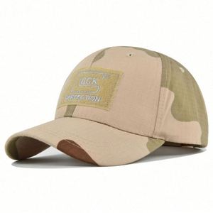 Casquettes de baseball tactiques personnalisées pour sports de plein air, en toile 6 panneaux, unisexe, printemps/automne, avec applique magique 3D, vente en gros - Product Image 3