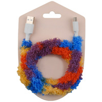 Kabel Data 3A USB pengisi daya kreatif, kabel Data Tipe C kustom, kabel pengisian daya ponsel USB tenun mewah