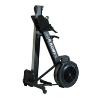 Máquina de Remo Plegable de Madera de Alta Resistencia Comercial con Resistencia al Aire para Ejercicios Abdominales, Capacidad de 150 kg