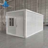 Container Abitativo Standard da 20 piedi Smontabile, Prefabbricato Flat-Pack, Design Moderno, con Porta di Sicurezza in Acciaio, per Casa, Ufficio, Camera da Letto, Portatile, per Lavoro