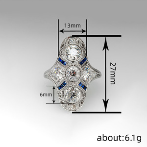 Bague de style courtoisie géométrique vintage pour femme, bijou de doigt élégant et tendance - Product Image 5