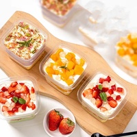 Boîtes à gâteaux Cupcake PET transparentes claires petit conteneur d'emballage de Dessert unique pour pâtisserie crème glacée lait pour utilisation d'emballage alimentaire