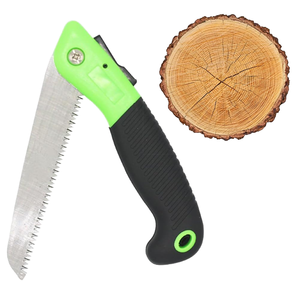 Sierra de mano plegable DIY con mango ergonómico de plástico, hoja de acero, ligera, personalizable OEM para herramientas de jardín - Diseño verde y negro - Product Image 1