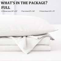 Draps en microfibre blancs de luxe sans plis pour poches profondes, draps plats respirants pour hôtel, ensemble de draps de literie