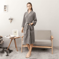 Peignoir de bain gaufré 100 % coton de luxe pour hôtel 2026 - Style ajusté, séchage rapide, ultra-absorbant