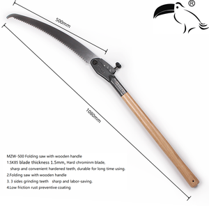Sega Pieghevole con Manico in Legno, Sega Portatile per Potatura Aerea, Sega da Giardino, Sega Pieghevole, Sega per Potatura - Product Image 2