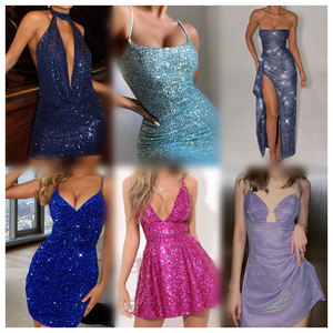 Vestido de señora de estilo de moda Vestido de noche elegante de alta calidad Ropa de stock Ropa De Mujer, Vestido de noche de mujer de entrega aleatoria - Product Image 2