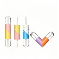 Tube de brillant à lèvres vide transparent rechargeable avec double applicateur style capsule