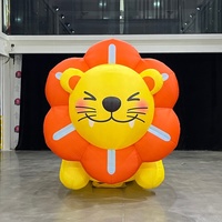 Lion gonflable géant de 3,6 m/12 pieds, animal gonflable de dessin animé, décoration publicitaire personnalisée pour événements, mascotte gonflable personnalisée