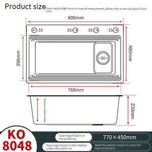 2025 nouvel <span class=keywords><strong>évier</strong></span> de cuisine 80x48cm argent brossé 304 acier inoxydable grand <span class=keywords><strong>évier</strong></span> unique avec drain de plateau de laitier pour cuisine domestique - Product Image 6
