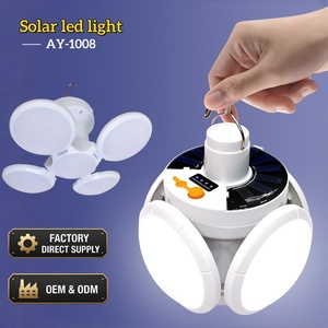 OTHC- AY-1008 فانوس تخييم شمسي LED، إضاءة للحدائق والتخييم، إنتاج مباشر من المصنع، قابل لإعادة الشحن، مقاوم للماء IP65، مع تحكم عن بعد - Product Image 1